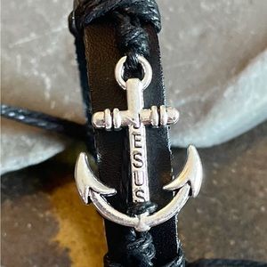 Men’s “Jesus” adjustable Anchor Bracelet